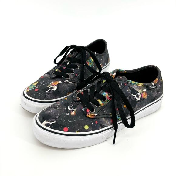 Vans Space Dogs Sneakers Size 7 Boston Terrier Galaxy - Picture 1 of 8